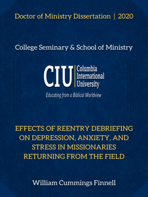 cover image of Effects of reentry debriefing on depression, anxiety, and stress in missionaries returning from the field.